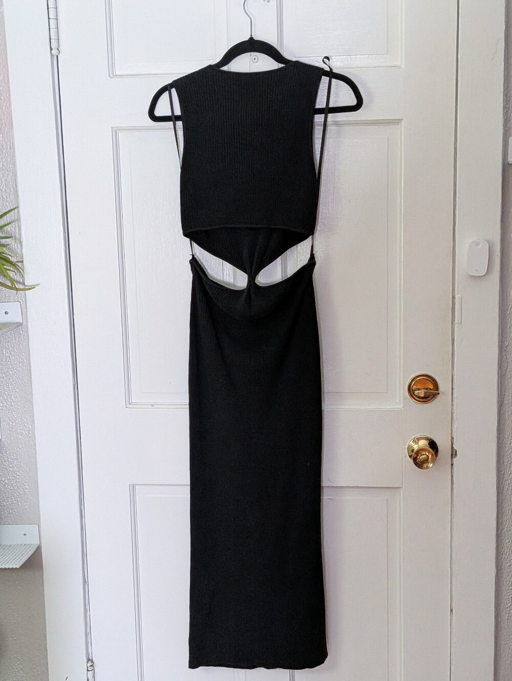 Bec + Bridge Riviera Knit Twist Cutout Midi Dress Washed Black Linen Blend US 8 - Picture 5 of 6